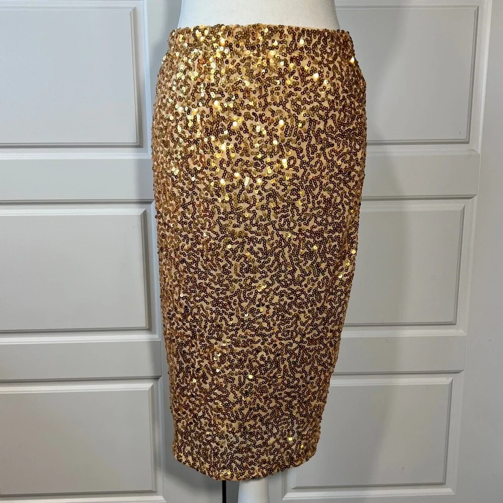 Sequin Skirt Women's Small Gold Party‎ Cocktail Bodycon Pencil Cosplay